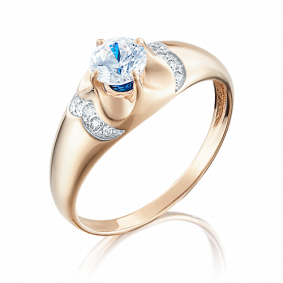 Золотое кольцо Platina 01-4897-00-504-1110-38 с фианитом 01-4897-00-504-1110-38 фото