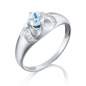 Кольцо из белого золота Platina 01-4897-00-504-1120-38 с фианитом 01-4897-00-504-1120-38 фото