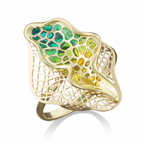 Золотое кольцо Platina с витражной эмалью 01-4908-00-000-1130-48 01-4908-00-000-1130-48 фото