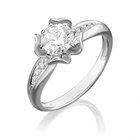 Кольцо из белого золота Platina 01-4910-00-501-1120-38 с фианитом 01-4910-00-501-1120-38 фото