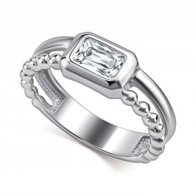 Серебряное кольцо АЛЬКОР 01-4913/00КЦ-00 с фианитом 01-4913/00КЦ-00 фото