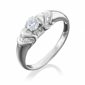 Кольцо из белого золота Platina 01-4930-00-501-1120-38 с фианитом 01-4930-00-501-1120-38 фото