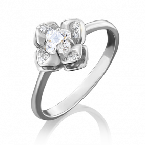 Кольцо из белого золота Platina 01-4931-00-501-1120-38 с фианитом 01-4931-00-501-1120-38 фото