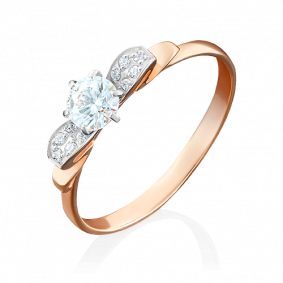 Золотое кольцо Platina 01-4934-00-501-1110-38 с фианитом 01-4934-00-501-1110-38 фото