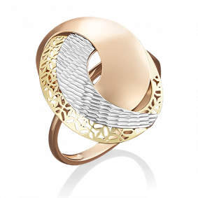 Кольцо из комбинированного золота Platina 01-4935-00-000-1140-48 01-4935-00-000-1140-48 фото