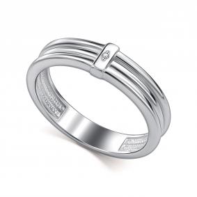 Серебряное кольцо АЛЬКОР 01-4935/000Б-00 с бриллиантом 01-4935/000Б-00 фото