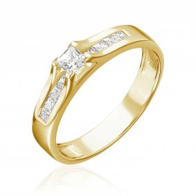Кольцо из лимонного золота Platina 01-4943-00-401-1130 с фианитом 01-4943-00-401-1130 фото
