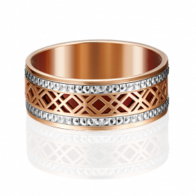 Кольцо из комбинированного золота Platina 01-4948-00-000-1111-48 01-4948-00-000-1111-48 фото