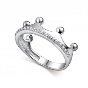 Серебряное кольцо АЛЬКОР 01-4950/00КЦ-00 с фианитом 01-4950/00КЦ-00 фото