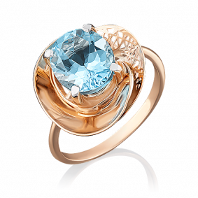 Золотое кольцо Platina 01-4951-00-201-1110-46 с топазом 01-4951-00-201-1110-46 фото