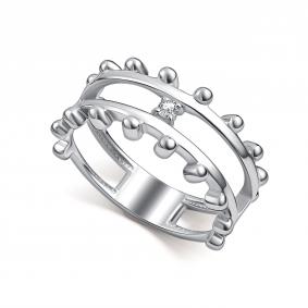 Серебряное кольцо АЛЬКОР 01-4951/00КЦ-00 с фианитом 01-4951/00КЦ-00 фото