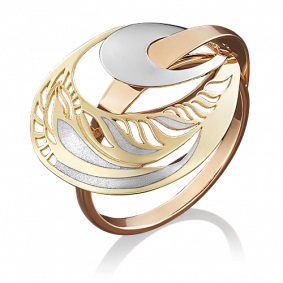 Кольцо из комбинированного золота Platina 01-4953-00-000-1140-48 01-4953-00-000-1140-48 фото