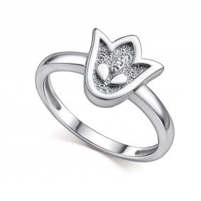 Серебряное кольцо АЛЬКОР 01-4953/00КЦ-00 с фианитом 01-4953/00КЦ-00 фото