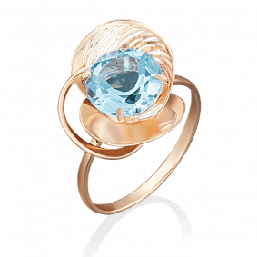 Золотое кольцо Platina 01-4968-00-201-1110-46 с топазом 01-4968-00-201-1110-46 фото