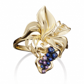 Кольцо из лимонного золота Platina 01-4988-01-404-1130-48 с фианитом 01-4988-01-404-1130-48 фото