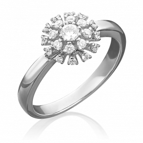 Кольцо из белого золота Platina 01-5007-00-101-1120-30 с бриллиантом 01-5007-00-101-1120-30 фото