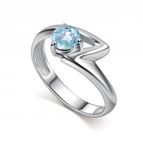 Серебряное кольцо АЛЬКОР 01-5014/00ТБ-00 с топазом 01-5014/00ТБ-00 фото