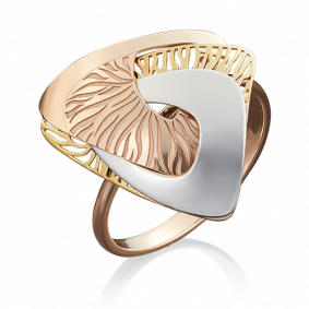 Кольцо из комбинированного золота Platina 01-5015-00-000-1140-48 01-5015-00-000-1140-48 фото