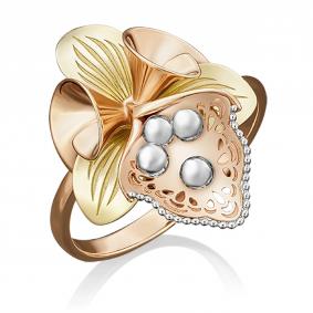 Кольцо из комбинированного золота Platina 01-5053-00-000-1113-48 01-5053-00-000-1113-48 фото