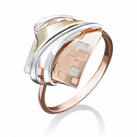 Кольцо из комбинированного золота Platina 01-5061-00-000-1113-48 01-5061-00-000-1113-48 фото