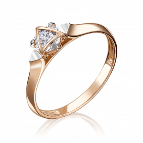 Золотое кольцо Platina 01-5104-00-501-1110-38 с фианитом 01-5104-00-501-1110-38 фото