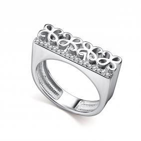Серебряное кольцо АЛЬКОР 01-5117/00КЦ-00 с фианитом 01-5117/00КЦ-00 фото