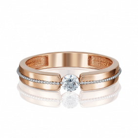 Золотое кольцо Platina 01-5120-00-101-1110-30 с бриллиантом 01-5120-00-101-1110-30 фото