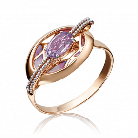 Золотое кольцо Platina 01-5141-00-203-1110-57 с аметистом и эмалью 01-5141-00-203-1110-57 фото