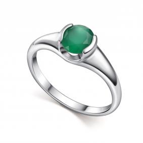 Серебряное кольцо АЛЬКОР 01-5152/00АГ-00 с агатом 01-5152/00АГ-00 фото