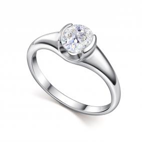 Серебряное кольцо АЛЬКОР 01-5152/00ГХ-00 с горным хрусталём 01-5152/00ГХ-00 фото