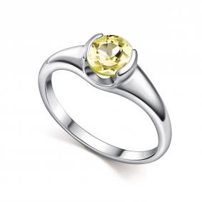Серебряное кольцо АЛЬКОР 01-5152/00КЛ-00 с кварцем 01-5152/00КЛ-00 фото