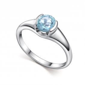 Серебряное кольцо АЛЬКОР 01-5152/00ТБ-00 с топазом 01-5152/00ТБ-00 фото