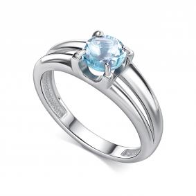 Серебряное кольцо АЛЬКОР 01-5154/00ТБ-00 с топазом 01-5154/00ТБ-00 фото