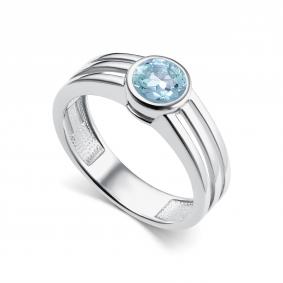 Серебряное кольцо АЛЬКОР 01-5155/00ТБ-00 с топазом 01-5155/00ТБ-00 фото