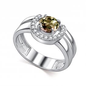 Серебряное кольцо АЛЬКОР 01-5159/00СТ-00 с фианитом и султанитом 01-5159/00СТ-00 фото
