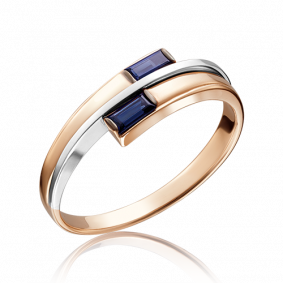 Кольцо из комбинированного золота Platina 01-5160-00-102-1111-30 с сапфиром 01-5160-00-102-1111-30 фото