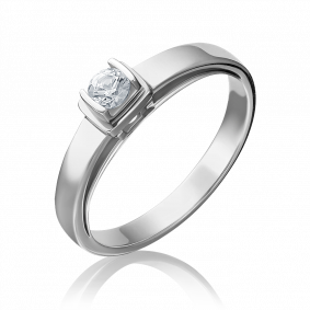 Кольцо из белого золота Platina 01-5171-00-101-1120-30 с бриллиантом 01-5171-00-101-1120-30 фото