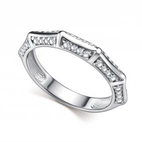 Серебряное кольцо АЛЬКОР 01-5172/00КЦ-00 с фианитом 01-5172/00КЦ-00 фото