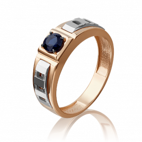 Кольцо из комбинированного золота Platina 01-5173-00-102-1111-30 с сапфиром 01-5173-00-102-1111-30 фото