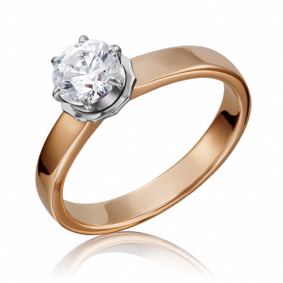 Кольцо из комбинированного золота Platina 01-5178-00-501-1111-38 с фианитом 01-5178-00-501-1111-38 фото