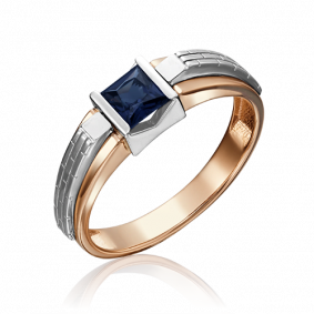 Кольцо из комбинированного золота Platina 01-5182-00-102-1111-30 с сапфиром 01-5182-00-102-1111-30 фото