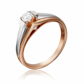Кольцо из комбинированного золота Platina 01-5184-00-501-1111-38 с фианитом 01-5184-00-501-1111-38 фото