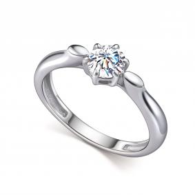 Серебряное кольцо АЛЬКОР 01-5188/000М-00 с муассанитом 01-5188/000М-00 фото