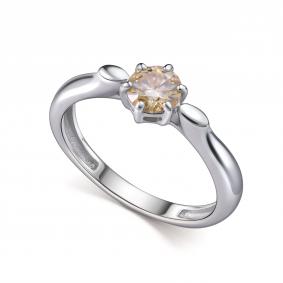 Серебряное кольцо АЛЬКОР 01-5188/001М-00 с муассанитом 01-5188/001М-00 фото
