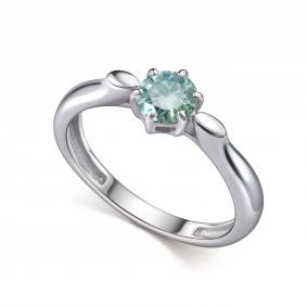 Серебряное кольцо АЛЬКОР 01-5188/002М-00 с муассанитом 01-5188/002М-00 фото