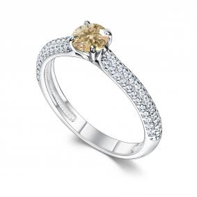 Серебряное кольцо АЛЬКОР 01-5191/001М-00 с фианитом и муассанитом 01-5191/001М-00 фото