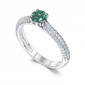 Серебряное кольцо АЛЬКОР 01-5191/002М-00 с фианитом и муассанитом 01-5191/002М-00 фото
