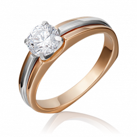 Кольцо из комбинированного золота Platina 01-5208-00-501-1111-38 с фианитом 01-5208-00-501-1111-38 фото