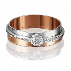 Кольцо из комбинированного золота Platina 01-5213-00-101-1111-30 с бриллиантом 01-5213-00-101-1111-30 фото