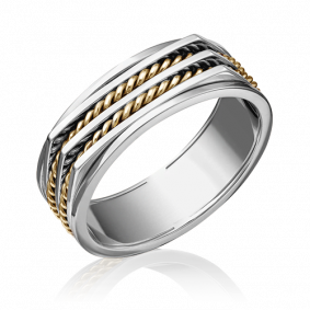 Кольцо из комбинированного золота Platina 01-5214-00-000-1121-48 01-5214-00-000-1121-48 фото